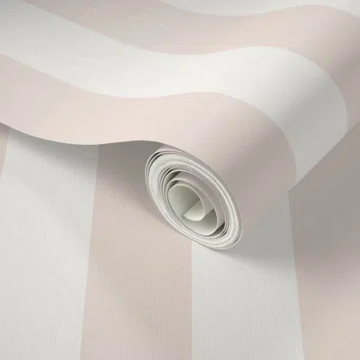 Spoonflower Peel And Stick Wallpaper Block Stripes Elegant Timeless Classic Cottage Home Blush Peach 2' X 12' Re