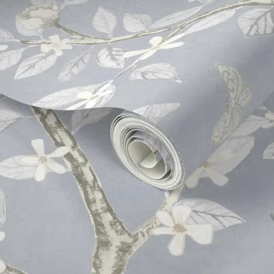 Spoonflower Peel And Stick Wallpaper Blue Hills Elsies Garden Copy 2' X 12' Removable