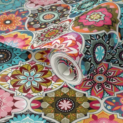 Spoonflower Peel And Stick Wallpaper Bohemian Summer  Removable