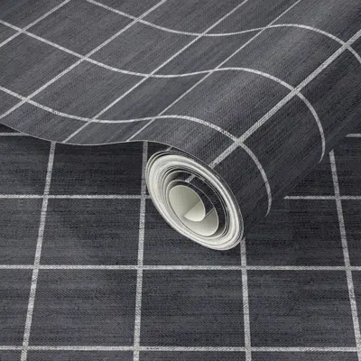 Spoonflower Peel And Stick Wallpaper Boho Denim Grid  Removable In Gray/white/blue