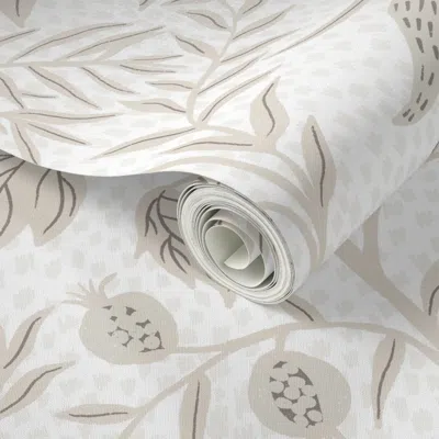 Spoonflower Peel And Stick Wallpaper Brenna 2.0 - Taupe  Removable In Multi