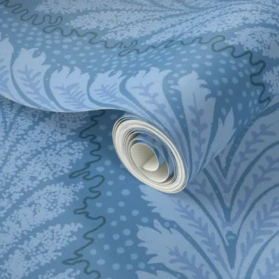 Spoonflower Peel And Stick Wallpaper British Feather Dark Blue  Removable