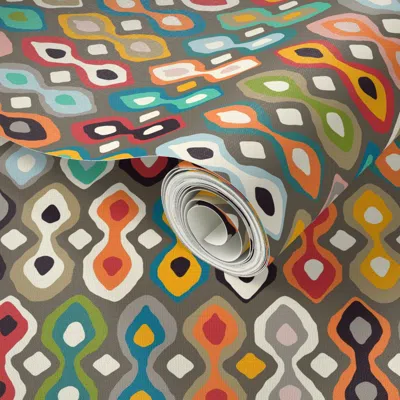 Spoonflower Peel And Stick Wallpaper Brocade Bronze 2' X 12' Removable