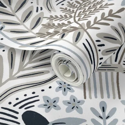 Spoonflower Peel And Stick Wallpaper Bronwyn (beige) 2' X 12' Removable