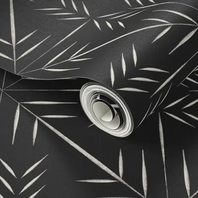 Spoonflower Peel And Stick Wallpaper Brush Stroke Geo Creamy White Raisin Black 02 Black And White Southwest 2' 