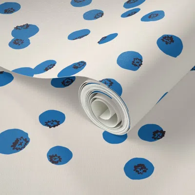 Spoonflower Peel And Stick Wallpaper Buncha Blueberries  Removable