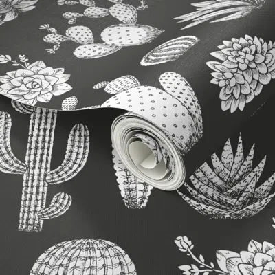 Spoonflower Peel And Stick Wallpaper Cactus Collection  Removable In Multi