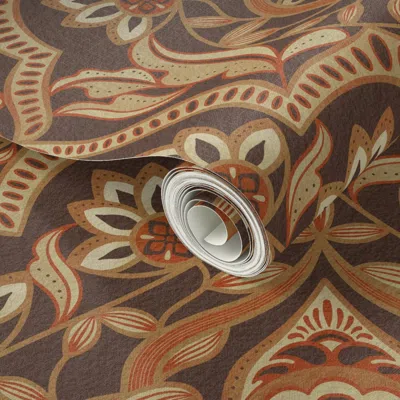 Spoonflower Peel And Stick Wallpaper Calais Damask French Country Watercolor Petit Four Med/large 2' X 12' Remov