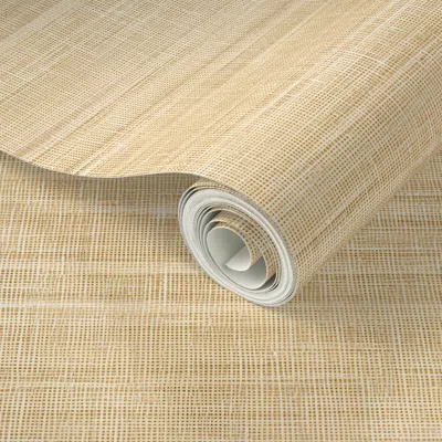 Spoonflower Peel And Stick Wallpaper Camel Linen  Removable