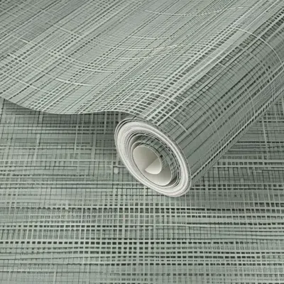 Spoonflower Peel And Stick Wallpaper Cane Grasscloth - Heavy Textured Sage 2' X 12' Removable
