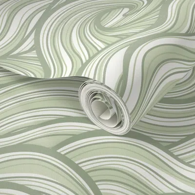 Spoonflower Peel And Stick Wallpaper Caribbean Sea Ocean Waves California Summer Beach Hawaii Surf 2' X 12' Remo