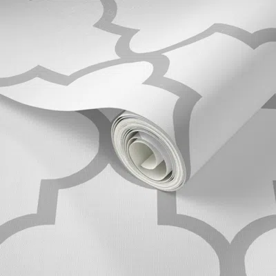 Spoonflower Peel And Stick Wallpaper Cashmere And Snow Ogee  Removable In Gray