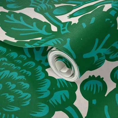 Spoonflower Peel And Stick Wallpaper Cerie Garden 2' X 12' Removable