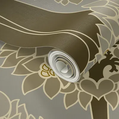 Spoonflower Peel And Stick Wallpaper Cfa Voysey The Duleek 6 2' X 12' Removable In Brown