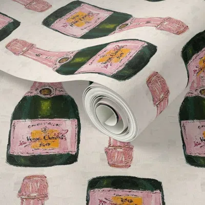 Spoonflower Peel And Stick Wallpaper Champagne Big - Basic Repeat 2' X 12' Removable