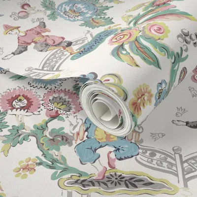 Spoonflower Peel And Stick Wallpaper Chinois Circus Tiffany  Removable In Multi