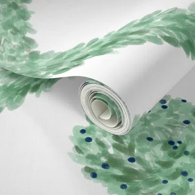 Spoonflower Peel And Stick Wallpaper Chinoiserie Topiary With Gingham  Removable