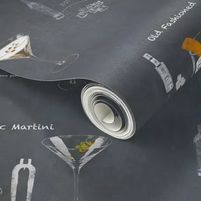 Spoonflower Peel And Stick Wallpaper Classic Cocktails 2' X 12' Removable