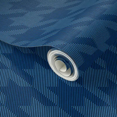 Spoonflower Peel And Stick Wallpaper Classic Houndstooth Check Modern Farmhouse Basic Dogtooth Navy Blue 2' X 12
