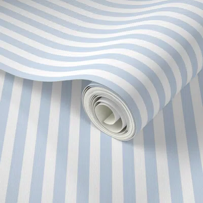 Spoonflower Peel And Stick Wallpaper Clearwater Stripe Blueberry Vertical 2' X 12' Removable