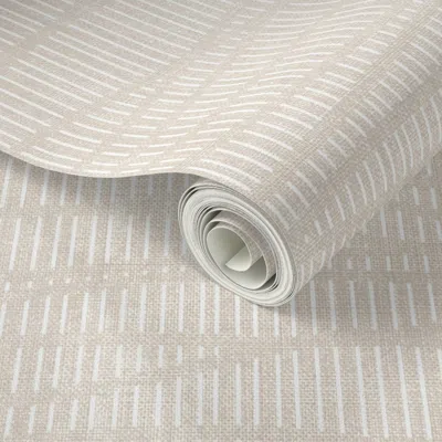 Spoonflower Peel And Stick Wallpaper Contemporary Stripes Abstract Organic Bohemian Mid Century Vanilla Cream 2'