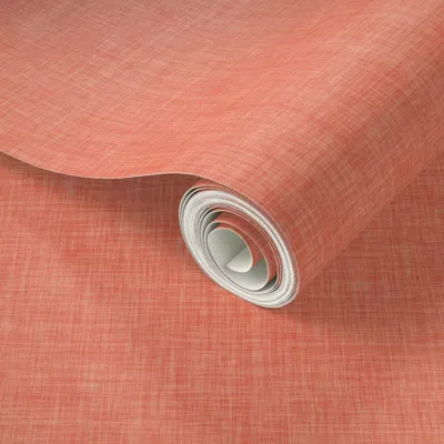 Spoonflower Peel And Stick Wallpaper Coral Linen  Removable