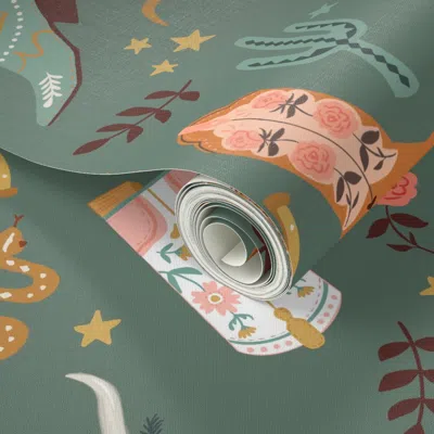 Spoonflower Peel And Stick Wallpaper Cowboy Boots And Stuff 2' X 12' Removable