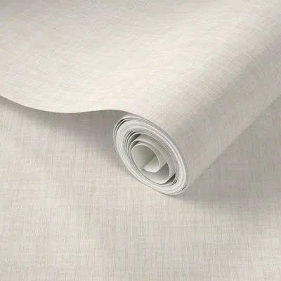 Spoonflower Peel And Stick Wallpaper Cream Linen Texture 2' X 12' Removable