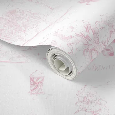 Spoonflower Peel And Stick Wallpaper Crystal's Custom Toile 2' X 12' Removable