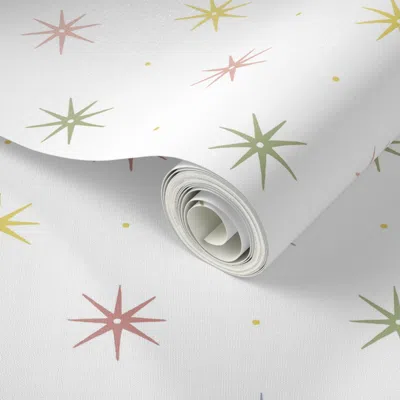 Spoonflower Peel And Stick Wallpaper Custom Blaire 5 Color Stars And Dots Copy 2' X 12' Removable