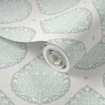 Spoonflower Peel And Stick Wallpaper Custom C0cdc8 On Cream Egyptian Paisley Copy 2' X 12' Removable