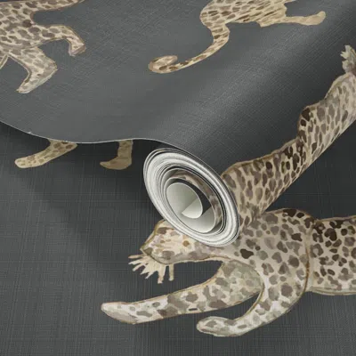Spoonflower Peel And Stick Wallpaper Custom Emily Leopard Parade Brown1 2' X 12' Removable