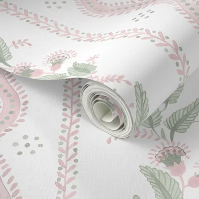 Spoonflower Peel And Stick Wallpaper Custom Emma F6d5d6 And Cdd5c5 Copy  Removable In Multi