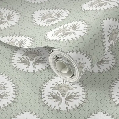 Spoonflower Peel And Stick Wallpaper Custom Jennifer Daphne Hollingsworth Green 2' X 12' Removable