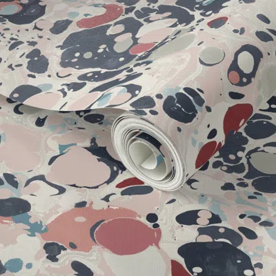 Spoonflower Peel And Stick Wallpaper Custom Lisa K Marbled Brick 2' X 12' Removable