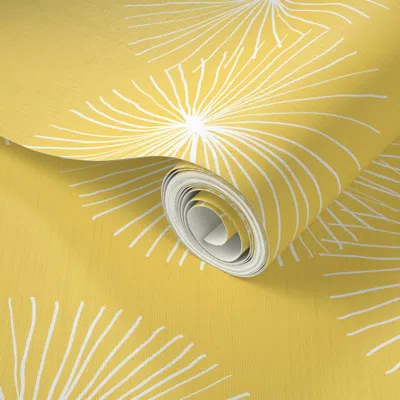 Spoonflower Peel And Stick Wallpaper Dandelions Large M+m Yolk By Friztin 2' X 12' Removable