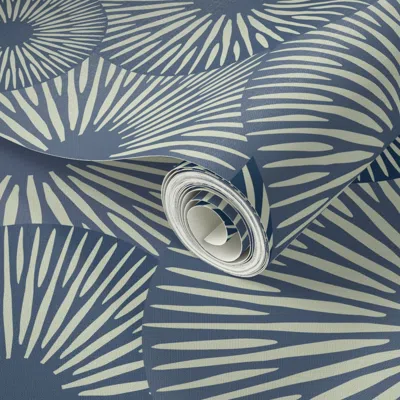 Spoonflower Peel And Stick Wallpaper Dark Blue Upside Down Mushrooms In A All Over Non Directional Design 2' X 1