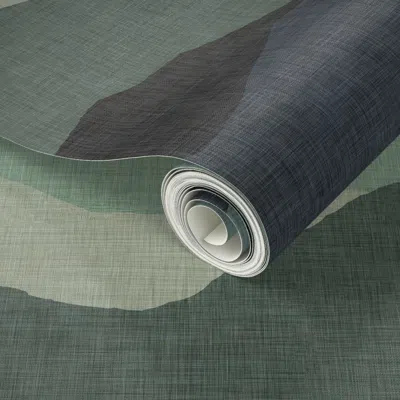 Spoonflower Peel And Stick Wallpaper Dark Teal To Green Ombre Abstract Mountain Landscape For Boys 2' X 12' Remo