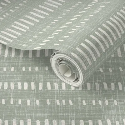 Spoonflower Peel And Stick Wallpaper Dash Up - Desert Sage 2' X 12' Removable