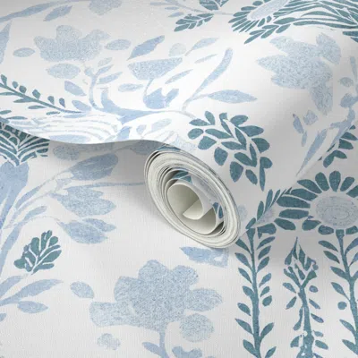 Spoonflower Peel And Stick Wallpaper Deco Botanical 7 2' X 12' Removable