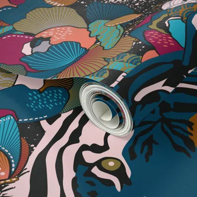 Spoonflower Peel And Stick Wallpaper Deep Down In The Jungle / Jumbo Scale / 2' X 12' Removable