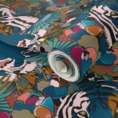 Spoonflower Peel And Stick Wallpaper Deep Down In The Jungle / Large Scale 2' X 12' Removable In Multi