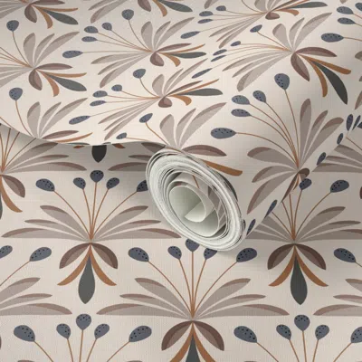 Spoonflower Peel And Stick Wallpaper Delightful Deco Floral - Small Scale 2' X 12' Removable In Multi
