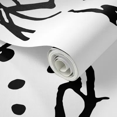 Spoonflower Peel And Stick Wallpaper Doodle Dogs Black And White 12x24 Repeat Scale 2' X 12' Removable
