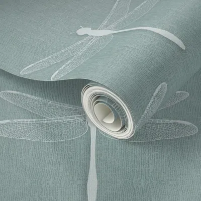 Spoonflower Peel And Stick Wallpaper Dragonia Mint 2' X 12' Removable