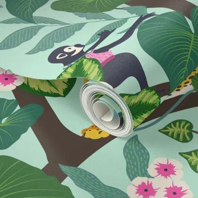 Spoonflower Peel And Stick Wallpaper Dreamy Chinoiserie Rainforest Large 18 2' X 12' Removable