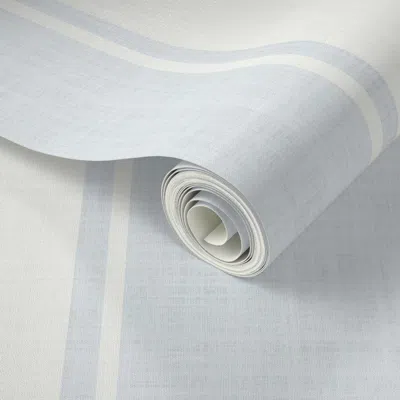 Spoonflower Peel And Stick Wallpaper E Heritage Shadow Stripes Sherwin Williams Sky High Blue And Extra White  R
