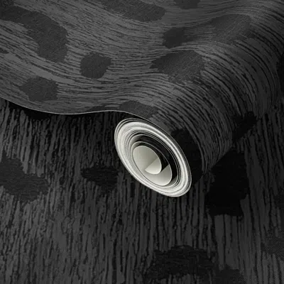 Spoonflower Peel And Stick Wallpaper Eira Luxe Leopard Animal Print Grey Smoke Charcoal  Removable