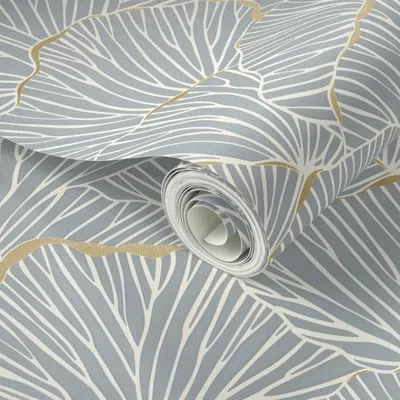 Spoonflower Peel And Stick Wallpaper Elegant Art Deco Shell / Corals Blockprint 2' X 12' Removable