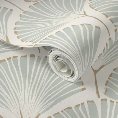 Spoonflower Peel And Stick Wallpaper Elegant Art Deco Shell / Corals Blockprint  Removable